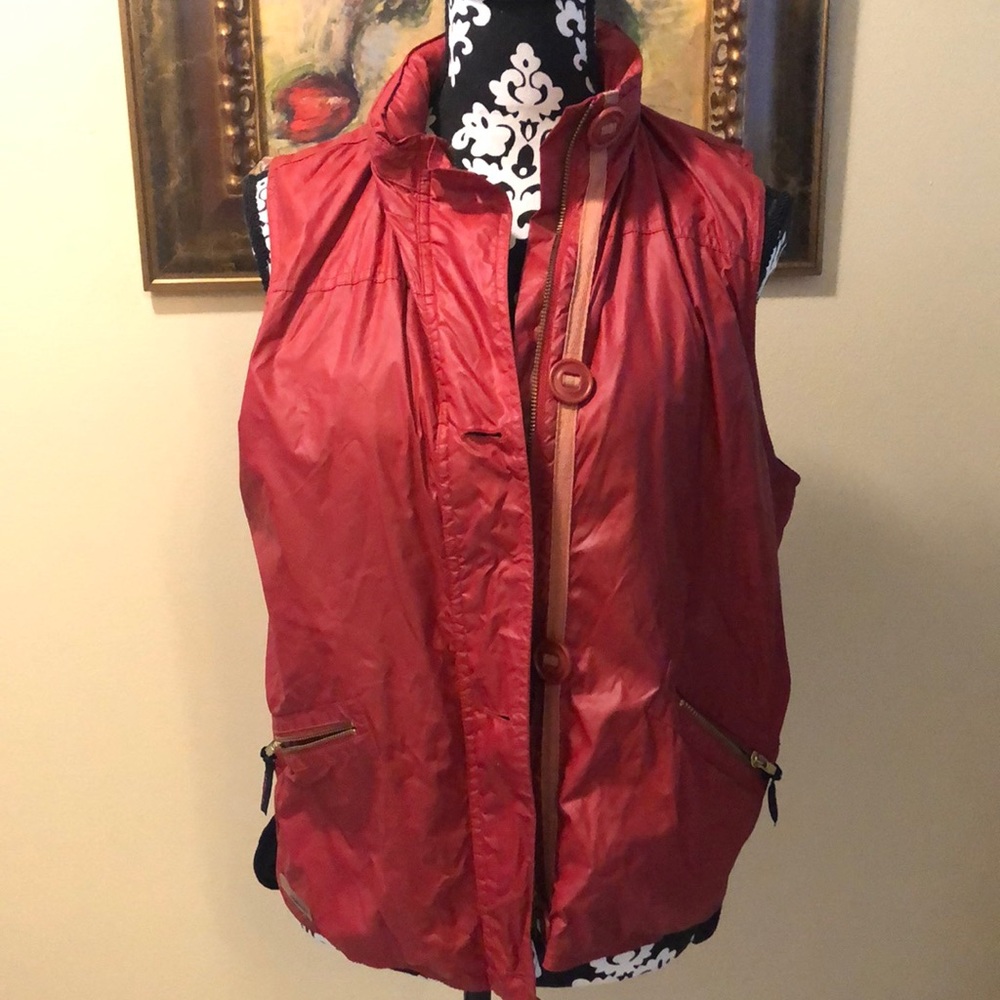 ❤️Lauren High padded neck rubber buttons, zip up with zip pockets puffer vest